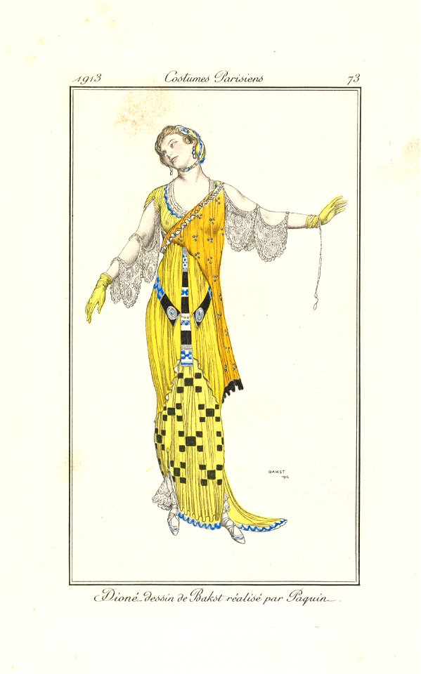 Dioné evening gown (Dioné. - dessin de Bakst réalisé par Paquin) (CBL Wep 0864)