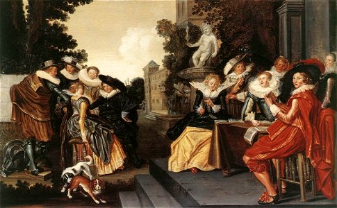 Dirck Hals - Music-Making Company on a Terrace - WGA11038. Free illustration for personal and commercial use.