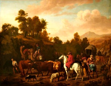 Dirck van den Bergen (1645^-1690) - Mountainous Landscape with a Caravan - 1140016 - National Trust