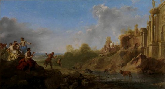Dirck van der Lisse - Ruinenlandschaft mit tanzendem Faun - 151 - Bavarian State Painting Collections