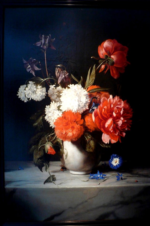Dirck de Bray - Flowers in a White Stone Vase, 1671 dutch-flowers-x9056-pr