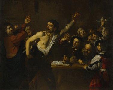 Dirck van baburen christ driving the money changers from the temple014245)