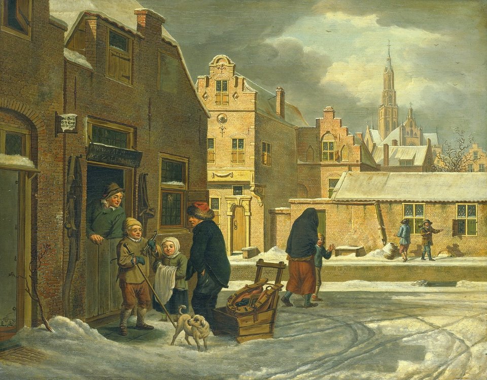 Dirk Jan van der Laan - Stadsgezicht in de winter