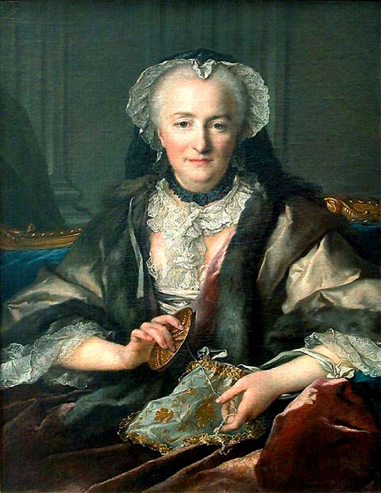 Louis Tocqué, 1753, Madame Dangé faisant des noeuds, oil on canvas, 83 x 63 cm, Louvre Museum, Paris