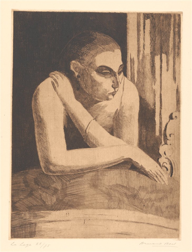 Dix planches (06) - La loge, print by Armand Apol (1879-1950), Belgium, 1925, Prints Department of the Royal Library of Belgium, III 72615 D - Pl. 06