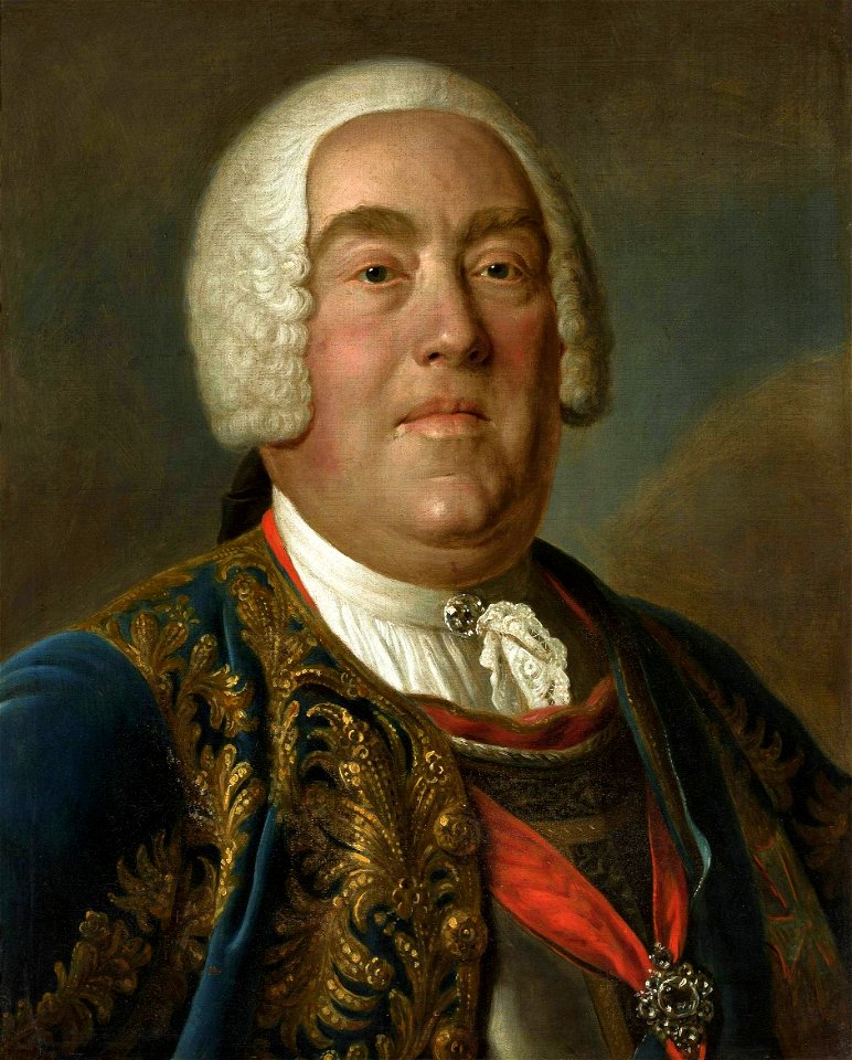 Rotari Augustus III of Poland in blue coat and cuirass