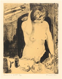 Dix planches (10) - Femme à sa toilette, print by Armand Apol (1879-1950), Belgium, 1925, Prints Department of the Royal Library of Belgium, III 72615 D - Pl. 10