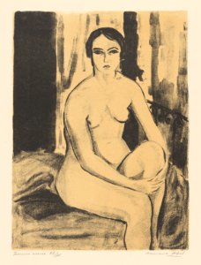 Dix planches (09) - Femme assise, print by Armand Apol (1879-1950), Belgium, 1925, Prints Department of the Royal Library of Belgium, III 72615 D - Pl. 09