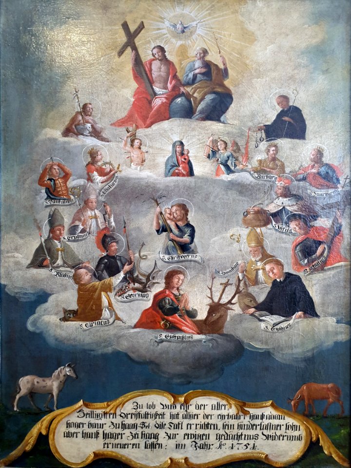 1751 anonym Votivbild mit den 14 Nothelfern Historisches Museum Bamberg anagoria