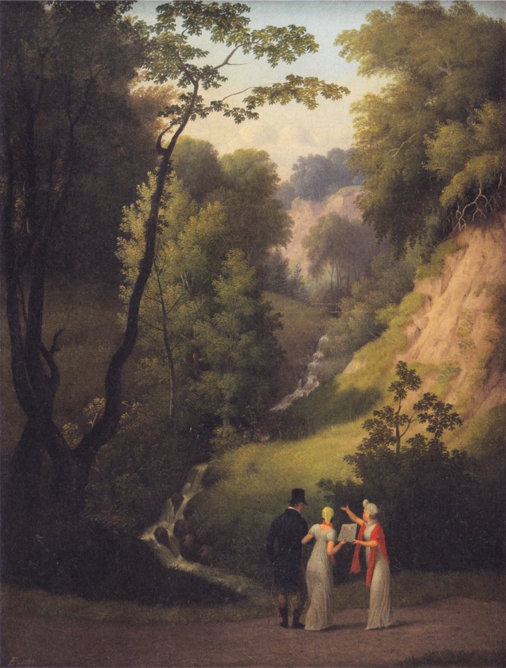 Djævlekløften i Liselunds have på Møn (Eckersberg)