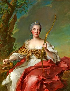 Jean-Marc Nattier - Madame Bergeret de Frouville as Diana. Free illustration for personal and commercial use.