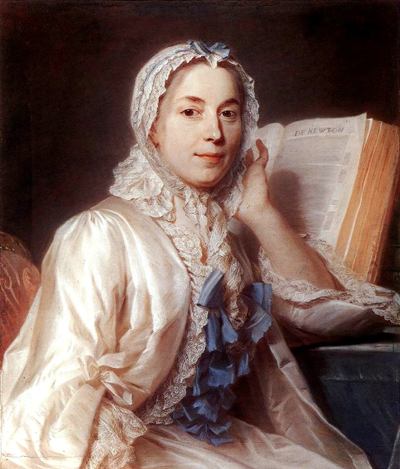 Maurice Quentin de La Tour - Mlle Ferrand Meditating on Newton - WGA12355