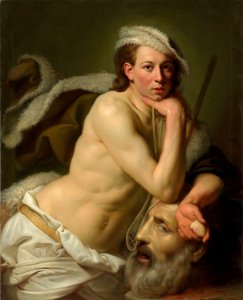 Johannes Zoffany - self-portrait as David. Free illustration for personal and commercial use.