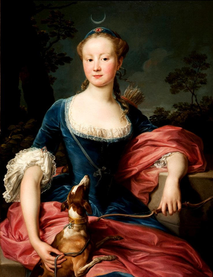 Pompeo Batoni - Retrato de Dama como Diana Caçadora