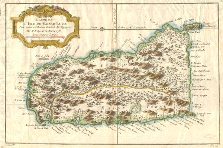 1758 Bellin Map of St. Lucia ( St. Lucie ), in the West Indies - Geographicus - StLucie-bellin-1758. Free illustration for personal and commercial use.