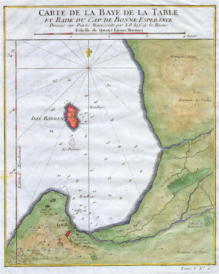 1763 Bellin Map of Cape Town (Cape of Good Hope) South Africa - Geographicus - GoodHope2-bellin-1763
