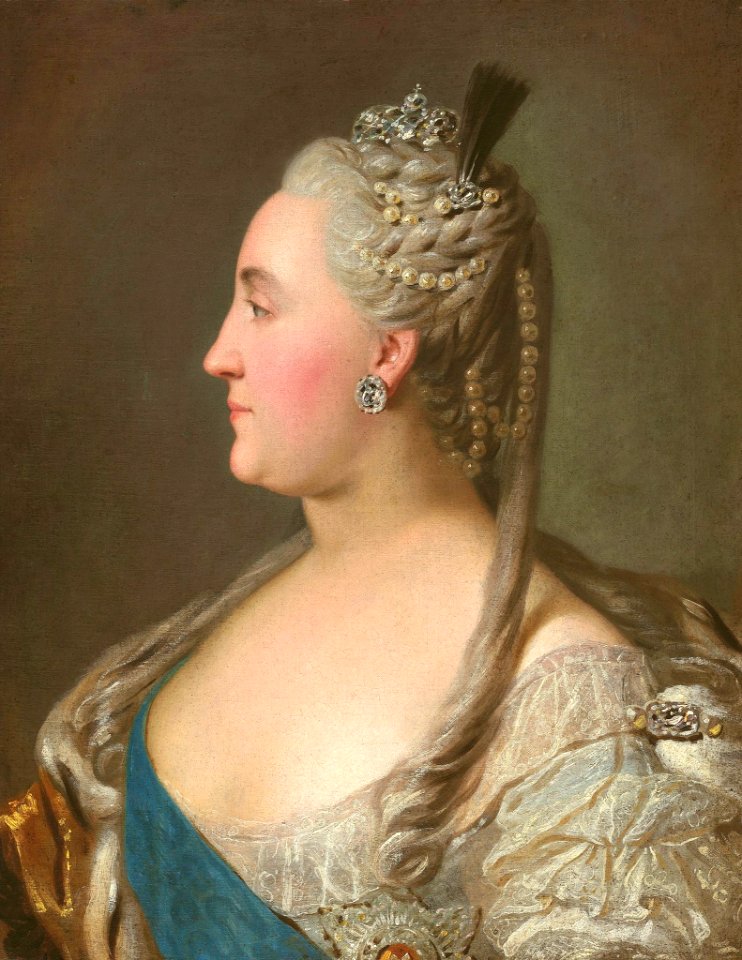 Profile portrait of Catherine II by Fedor Rokotov (1763, Tretyakov gallery) sketch