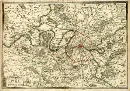1762 map of the surroundings of Paris