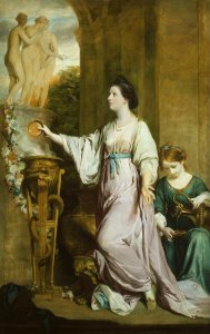 Lady Sarah Bunbury Sacrificing to the Graces by Joshua Reynolds.. Free illustration for personal and commercial use.