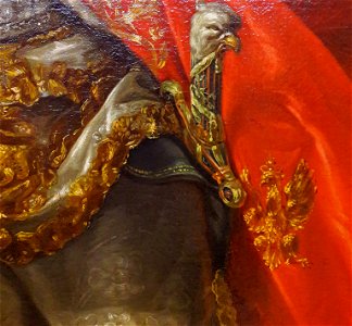 Bacciarelli Stanislaus Augustus in coronation robes (detail)
