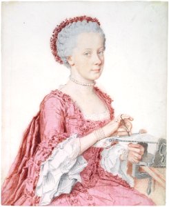 Maria Amalia of Austria 1762 by Liotard. Free illustration for personal and commercial use.