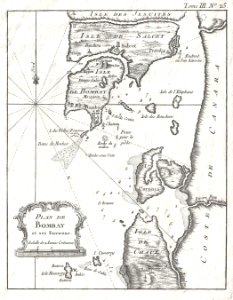 1764 Bellin Map of Bombay (Mumbai) India - Geographicus - Bombay-bellin-1750