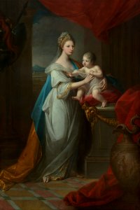 Augusta, Duchess of Brunswick, with her son. Free illustration for personal and commercial use.
