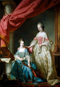 Princess Louisa and Princess Caroline by Francis Cotes, 1767. Free illustration for personal and commercial use.