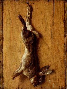 Oudry Trompe l'oeil with dead hare