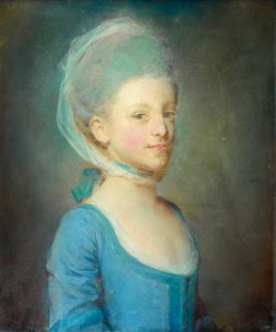 Jean-Baptiste Perronneaub - Portrait d'une Jeune femme Coiffée d'une Fanchon de gaze Rayée. Free illustration for personal and commercial use.