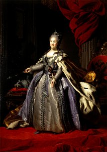 Catherine II by F.Rokotov after Roslin (1780s, Hermitage). Free illustration for personal and commercial use.