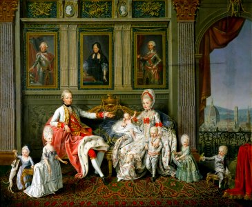 Wenceslaus Werlin-Leopold II, Holy Roman Emperor and his family. Free illustration for personal and commercial use.