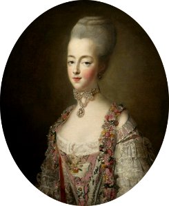 Marie Antoinette as Dauphine of France in 1772 by Drouais. Free illustration for personal and commercial use.