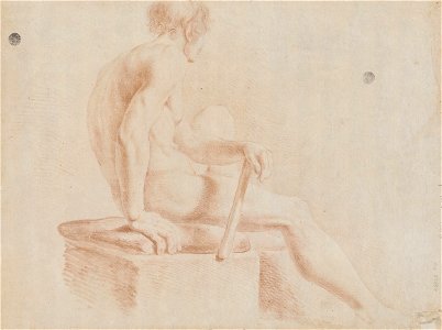 Chodowiecki Academic study of a sitting male nude