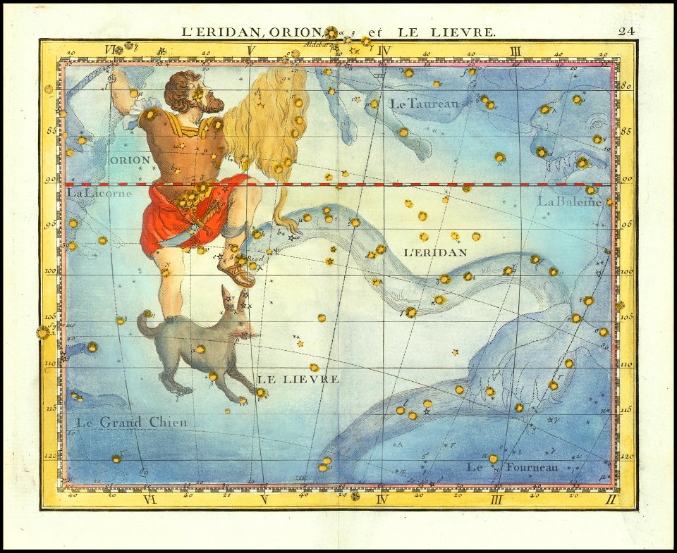 1776 - John Flamsteed - L'Eridan, Orion et Le Lievre (Eridanus Orion and Lepus)