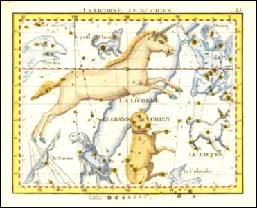 1776 - John Flamsteed - La Licorne, Le Gd. Chien (Monoceros & Canis Major)