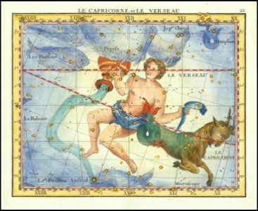 1776 - John Flamsteed - Le Capricorne, et Le Verseau (Capricorn & Aquarius)