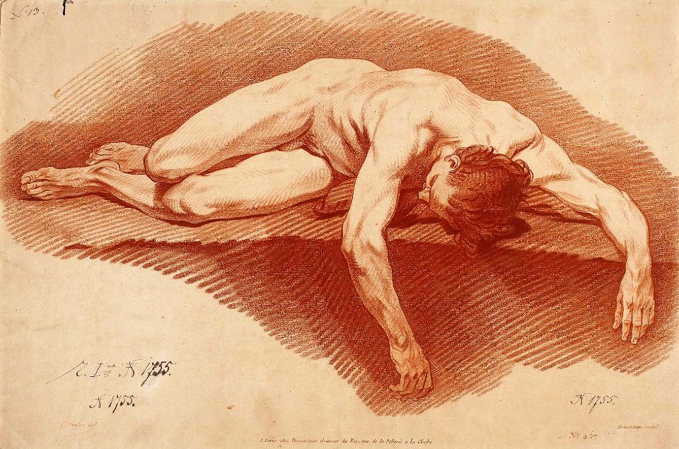 Demarteau Study of a nude man lying