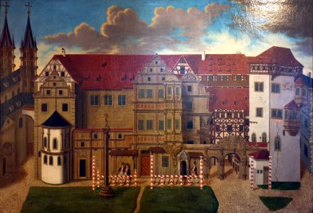 1775 Kauffmann Die Alte Hofburg vor dem Abbruch der Hohen Warte und der Andreaskapelle Historisches Museum Bamberg anagoria