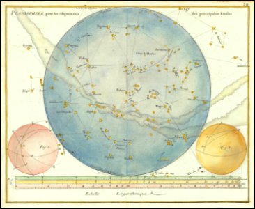 1776 - John Flamsteed - Planisphere pour les Alignements des principales Etoiles