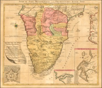 1778 map of Southern Africa by Tobias Conrad Lotter