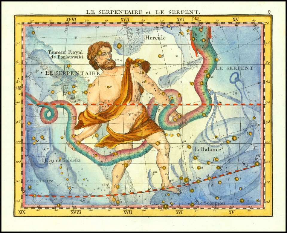 1776 - John Flamsteed - La Serpentaire et Le Serpente (Ophiucus & Serpens)