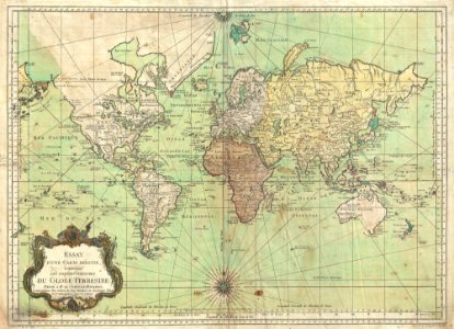 1778 Bellin Nautical Chart or Map of the World - Geographicus - World-bellin-1778. Free illustration for personal and commercial use.