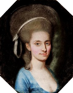 Bardou Portrait of a lady in a blue dress