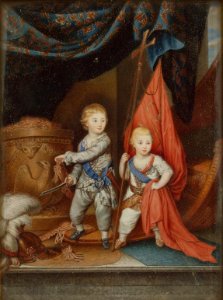 Alexander and Constantine Pavlovich by Heyde after Richard Brompton (1790, Hermitage)