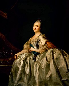 Catherine II by Levitsky (1782, Russian museum). Free illustration for personal and commercial use.