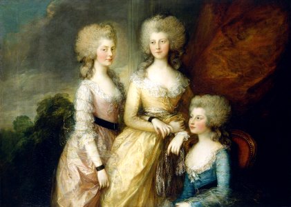 The Three Eldest Princesses, Charlotte, Princess Royal, Augusta and Elizabeth - Gainsborough 1784. Free illustration for personal and commercial use.