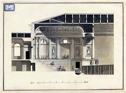 Quarenghi Longitudinal section of the Hermitage Theatre