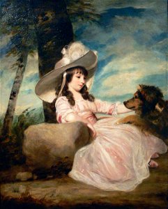 Reynolds Portrait of Miss Anna Ward with Her Dog Kimbell. Free illustration for personal and commercial use.