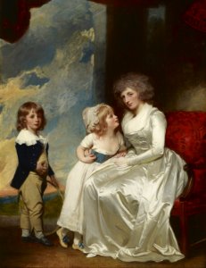 Henrietta, Countess of Warwick, and Her Children - Romney 1787-89. Free illustration for personal and commercial use.